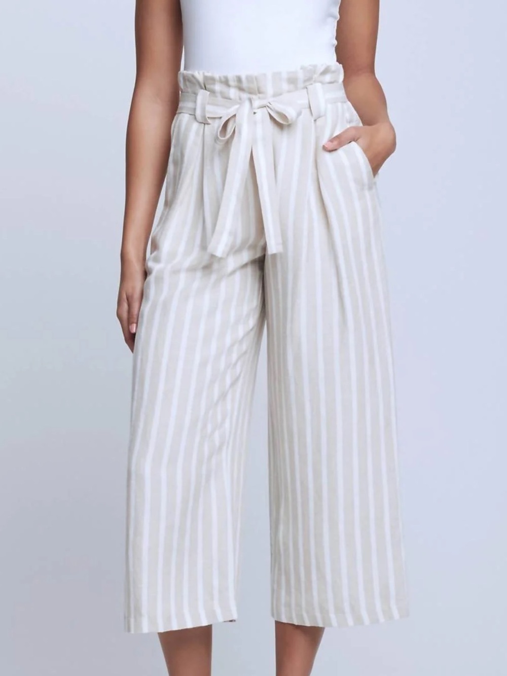 NWT L'Agence Samira Linen Paperbag Pants Size 4